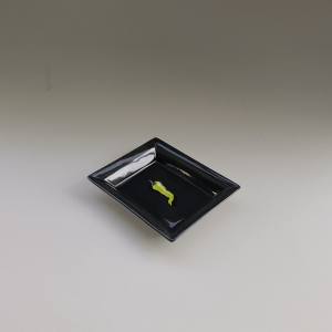vide poche céramique noire décor piment vert HMC